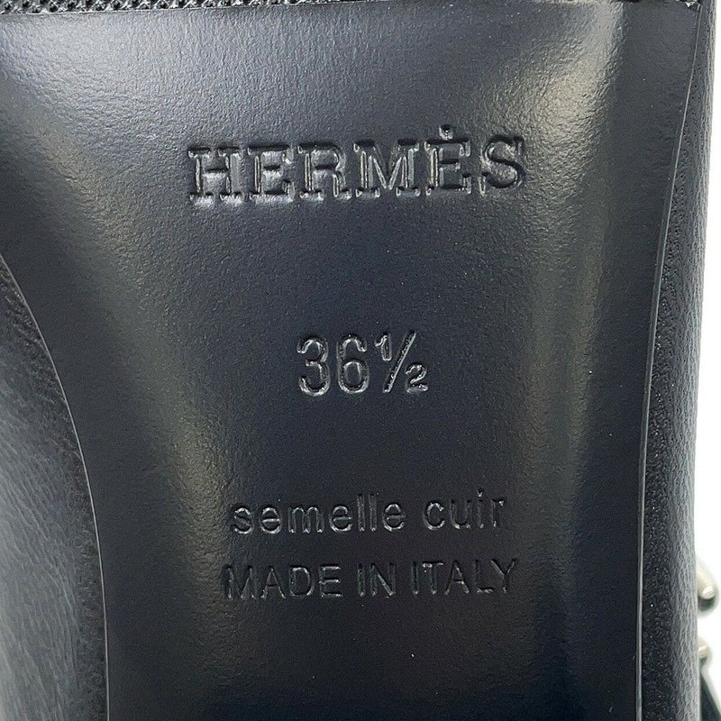 エルメス パンプス ジャッキー 50 レザー レディースサイズ36 1/2 HERMES 靴 黒 シェーヴル