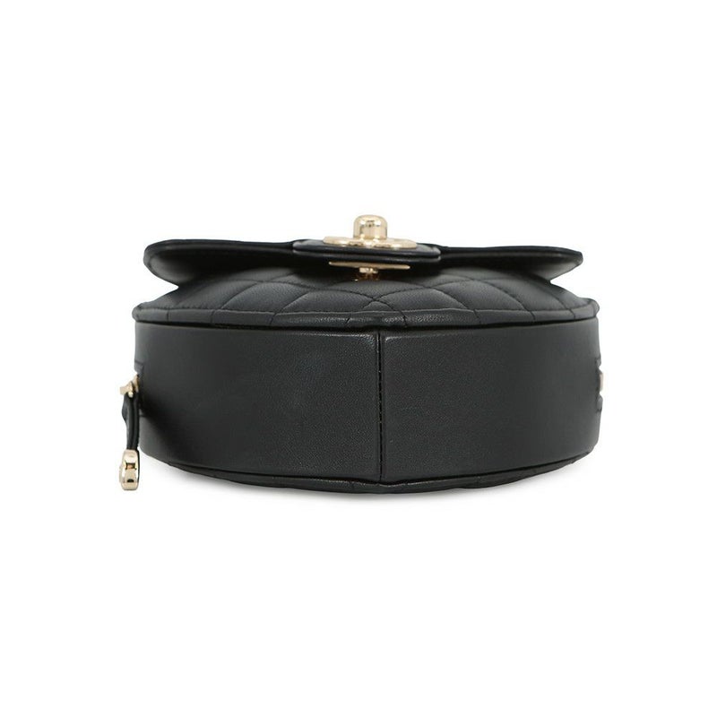 シャネル チェーンショルダーバッグ マトラッセ ココマーク ハート ラムスキン AP2784 CHANEL 黒