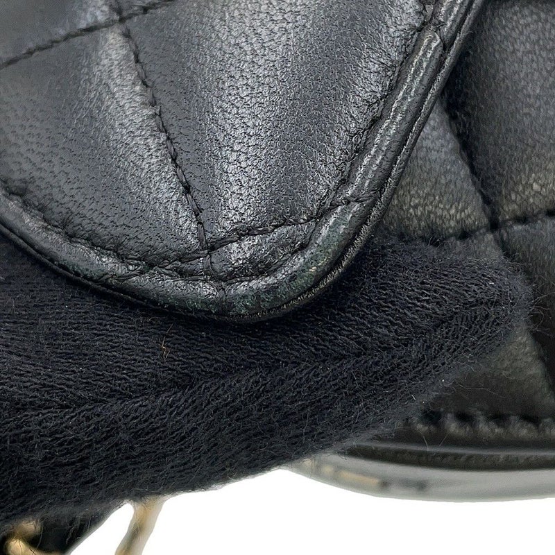 シャネル チェーンショルダーバッグ マトラッセ ココマーク ハート ラムスキン AP2784 CHANEL 黒