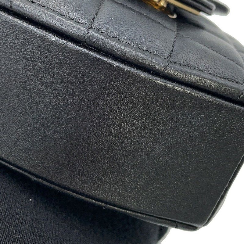 シャネル チェーンショルダーバッグ マトラッセ ココマーク ハート ラムスキン AP2784 CHANEL 黒