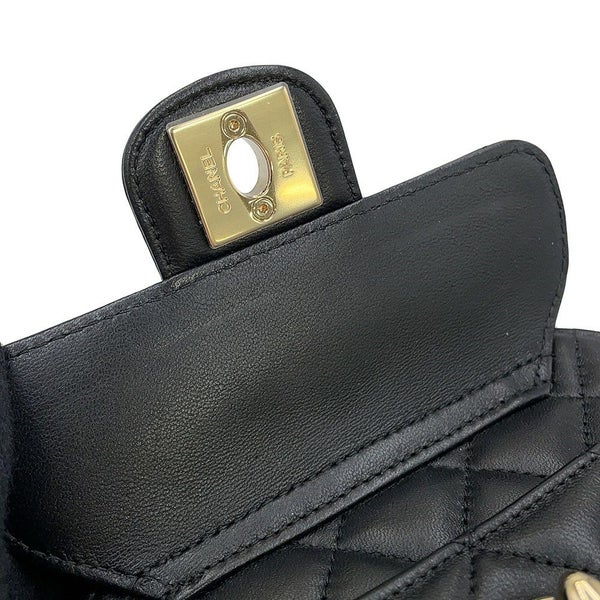 シャネル チェーンショルダーバッグ マトラッセ ココマーク ハート ラムスキン AP2784 CHANEL 黒