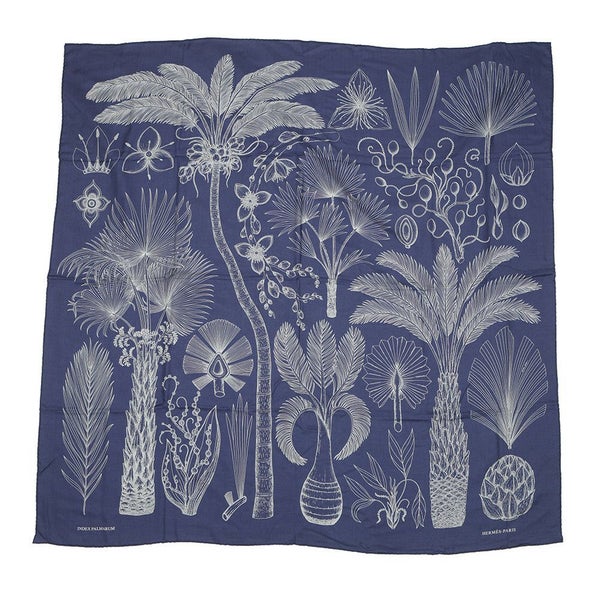 エルメス ストール カレ140 ヤシの目録 INDEX PALMARUM カシミヤ シルク HERMES ショール 大判
