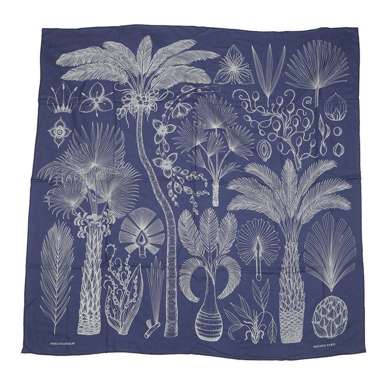 エルメス ストール カレ140 ヤシの目録 INDEX PALMARUM カシミヤ シルク HERMES ショール 大判