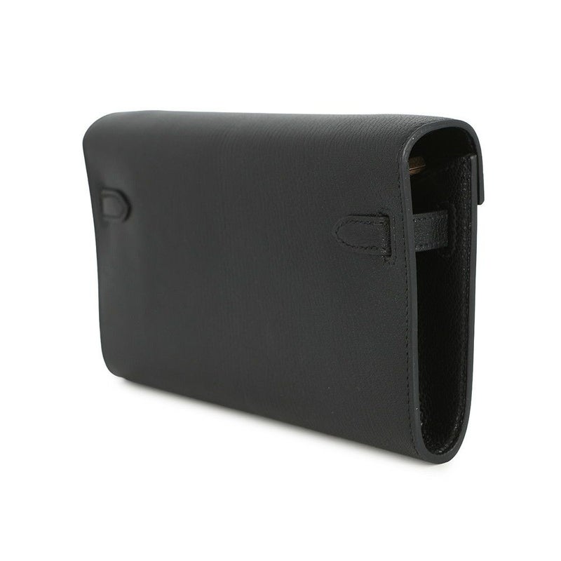 エルメス ケリーウォレット ロング トゥーゴー ブラック/エレクトラム金具 シェブルシャムキラ K刻印 HERMES 黒