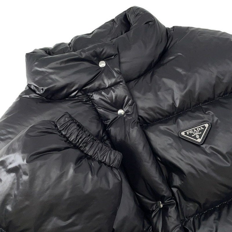 プラダ ダウンジャケット クロップド ベスト/ジャケット トライアングルロゴ レディースサイズ40 291805 PRADA アウター 黒