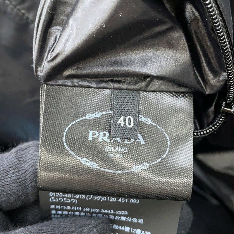 プラダ ダウンジャケット クロップド ベスト/ジャケット トライアングルロゴ レディースサイズ40 291805 PRADA アウター 黒