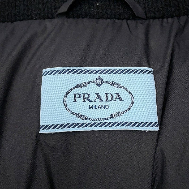 プラダ ダウンジャケット ニットダウンジャケット ウール レディースサイズ36 P25I07 PRADA アウター 黒