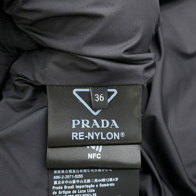 プラダ ダウンジャケット ニットダウンジャケット ウール レディースサイズ36 P25I07 PRADA アウター 黒