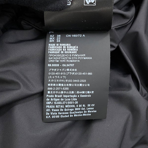 プラダ ダウンジャケット ニットダウンジャケット ウール レディースサイズ36 P25I07 PRADA アウター 黒