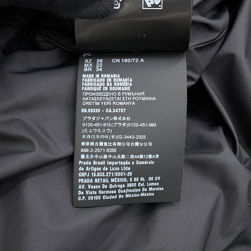プラダ ダウンジャケット ニットダウンジャケット ウール レディースサイズ36 P25I07 PRADA アウター 黒