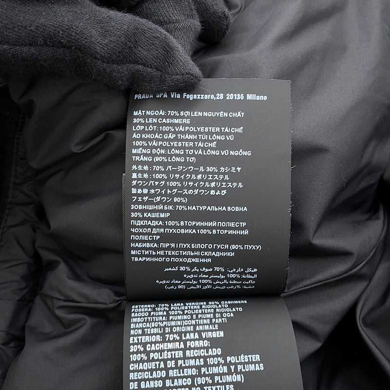プラダ ダウンジャケット ニットダウンジャケット ウール レディースサイズ36 P25I07 PRADA アウター 黒
