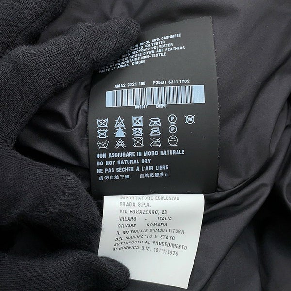 プラダ ダウンジャケット ニットダウンジャケット ウール レディースサイズ36 P25I07 PRADA アウター 黒
