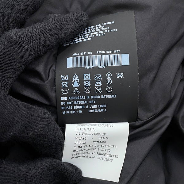 プラダ ダウンジャケット ニットダウンジャケット ウール レディースサイズ36 P25I07 PRADA アウター 黒