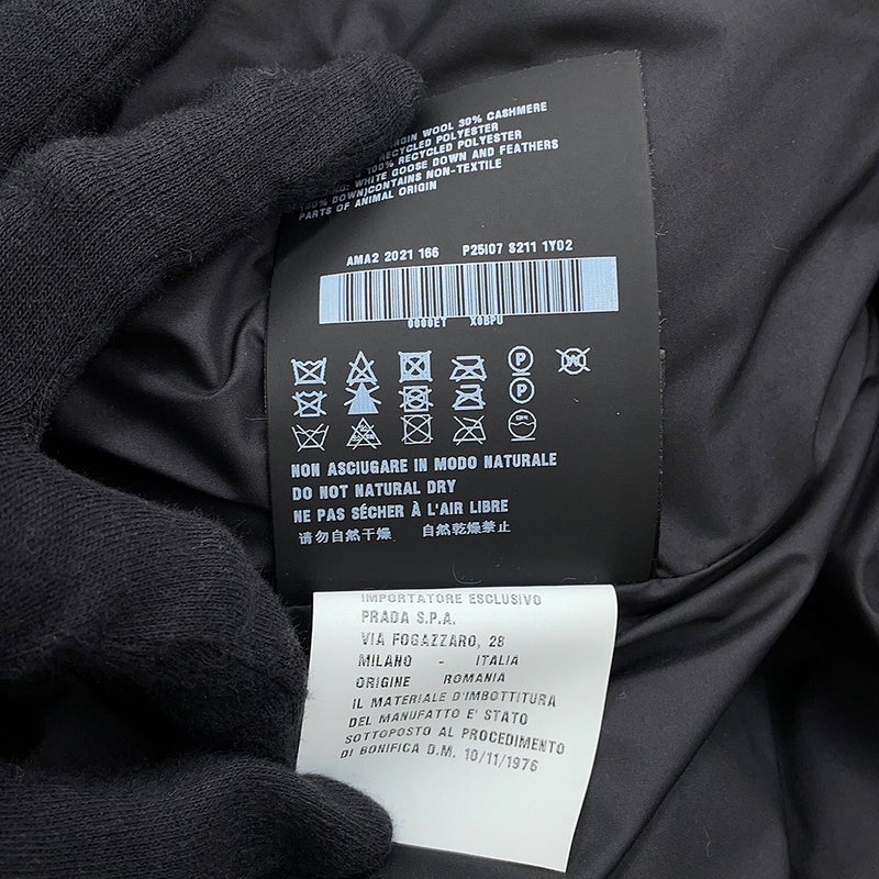 プラダ ダウンジャケット ニットダウンジャケット ウール レディースサイズ36 P25I07 PRADA アウター 黒