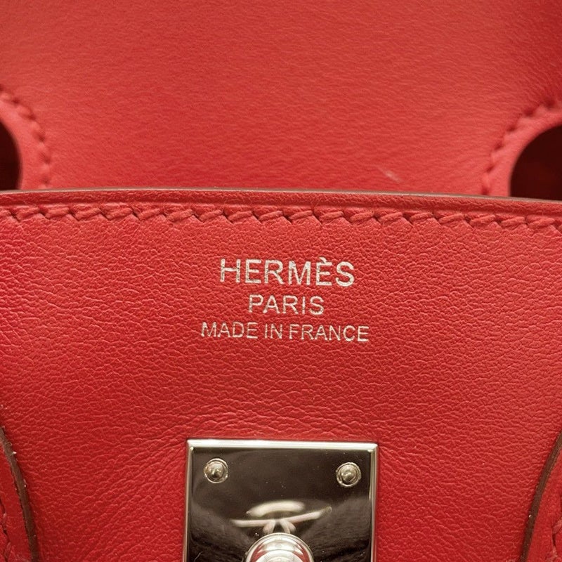 エルメス バーキン25 ルージュクー/シルバー金具 スイフト D刻印 HERMES Birkin ハンドバッグ