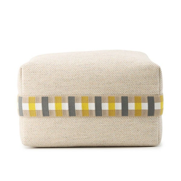 エルメス ポーチ ブリッド・ア・ブラック オ・カレ GM セーグル/シルバー金具 ウール HERMES