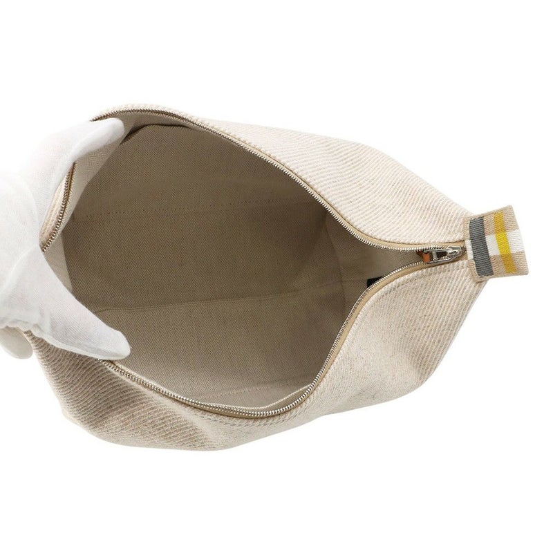 エルメス ポーチ ブリッド・ア・ブラック オ・カレ GM セーグル/シルバー金具 ウール HERMES