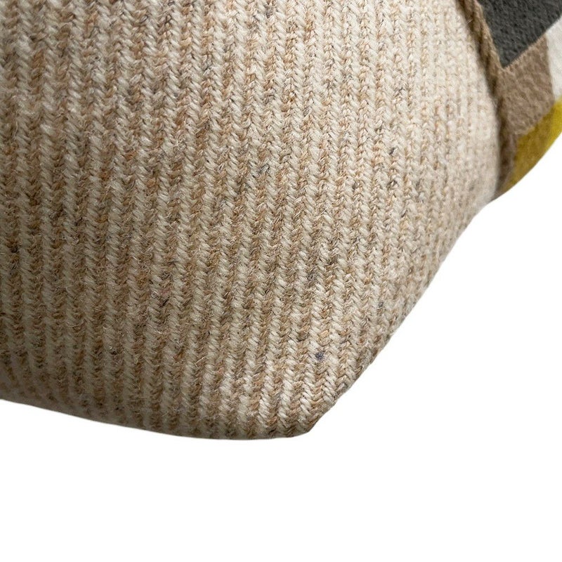 エルメス ポーチ ブリッド・ア・ブラック オ・カレ GM セーグル/シルバー金具 ウール HERMES