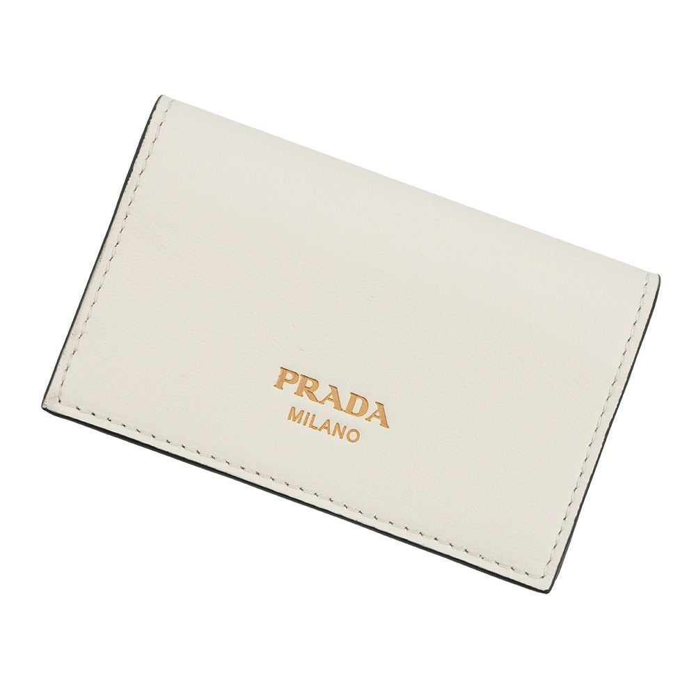 プラダ カードケース ロゴ レザー 1MC110 PRADA 財布 名刺れ 白 | 中古