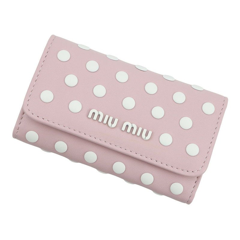 ミュウミュウ キーケース ドット柄 カーフレザー 5PG222 MIUMIIU