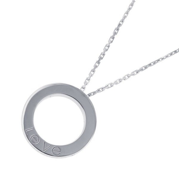 カルティエ ネックレス LOVE サークル ネックレス パヴェ ダイヤモンド 54P 計0.34ct K18WGホワイトゴールド B7058000 ラブ ペンダント