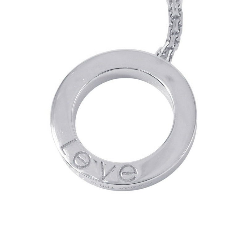 カルティエ ネックレス LOVE サークル ネックレス パヴェ ダイヤモンド 54P 計0.34ct K18WGホワイトゴールド B7058000 ラブ ペンダント