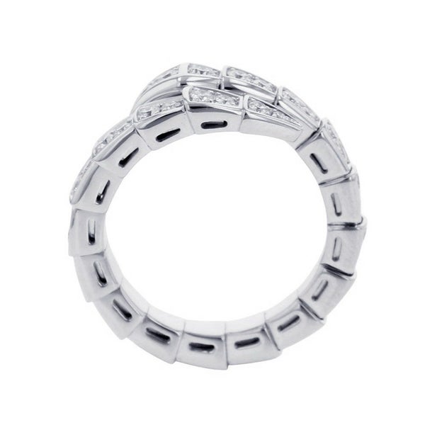 ブルガリ リング セルペンティ ヴァイパー シングルコイル ダイヤモンド 計0.66ct K18WGホワイトゴールド サイズM 354708 指輪