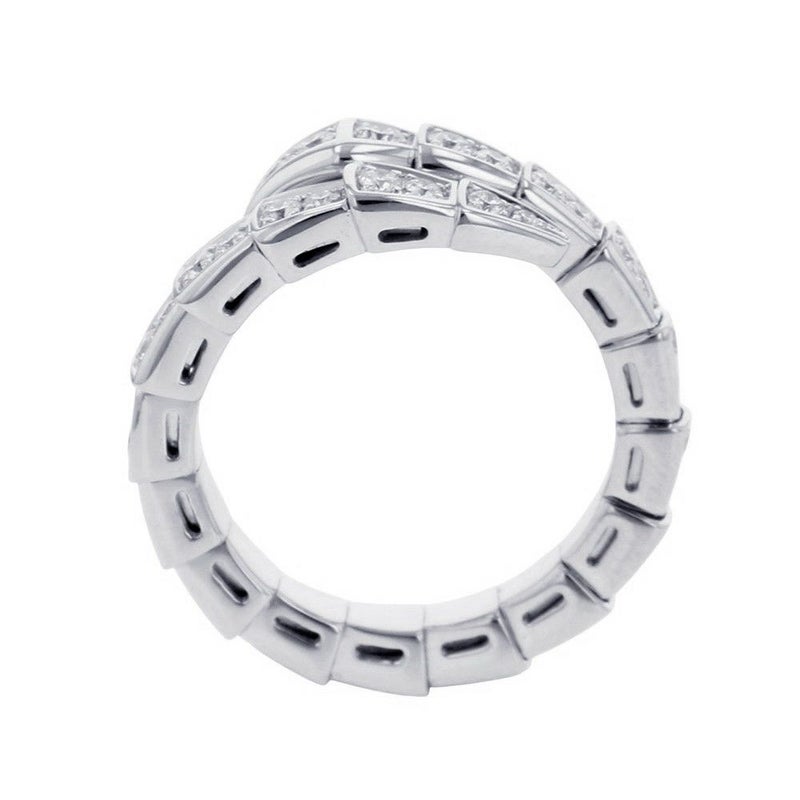 ブルガリ リング セルペンティ ヴァイパー シングルコイル ダイヤモンド 計0.66ct K18WGホワイトゴールド サイズM 354708 指輪