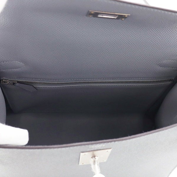エルメス ハンドバッグ ケリー28 外縫い グリパンタン/シルバー金具 エプソン K刻印 2wayショルダー