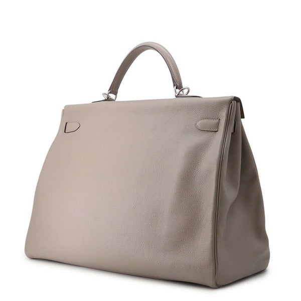 エルメス ハンドバッグ ケリー50 ヴォヤージュ グリアスファルト/シルバー金具 トリヨンノビーヨ Z刻印 2wayショルダー