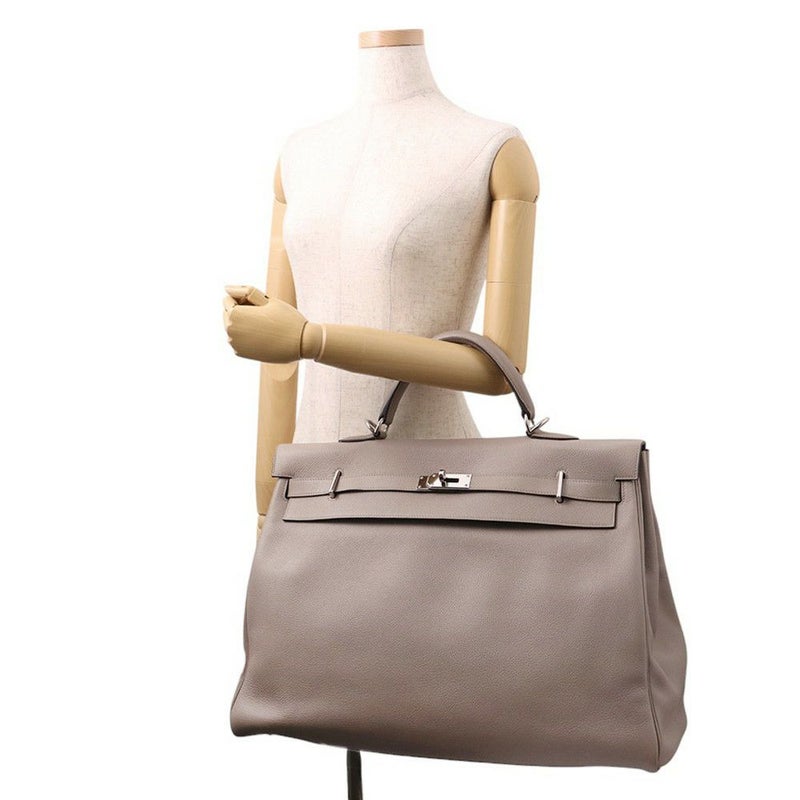 エルメス ハンドバッグ ケリー50 ヴォヤージュ グリアスファルト/シルバー金具 トリヨンノビーヨ Z刻印 2wayショルダー