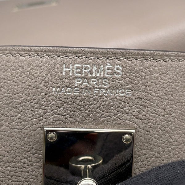 エルメス ハンドバッグ ケリー50 ヴォヤージュ グリアスファルト/シルバー金具 トリヨンノビーヨ Z刻印 2wayショルダー