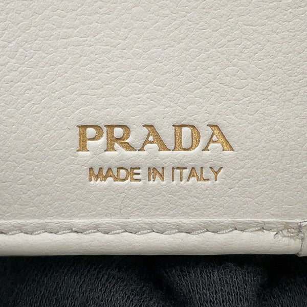 プラダ 三つ折り財布 ロゴ レザー 1MH043 PRADA 財布 白