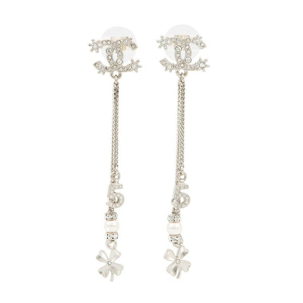 シャネル ピアス ココマーク スイング NO5 クローバー フェイクパール ラインストーン メタル F23P CHANEL アクセサリー