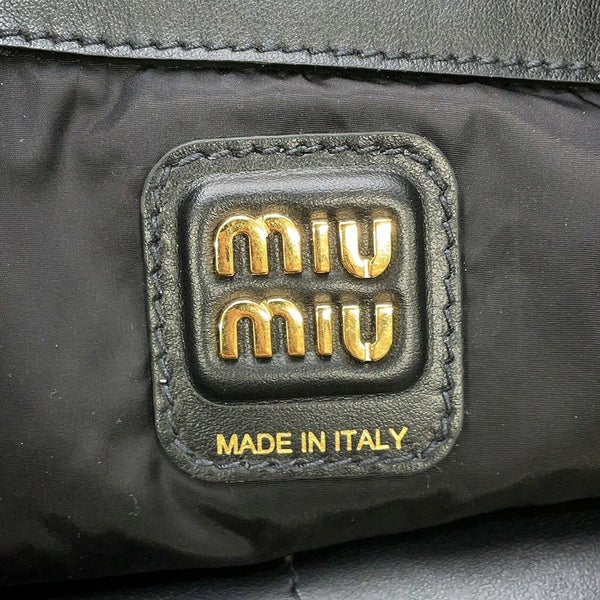 ミュウミュウ トートバッグ ホーボーバッグ レザー 5BC119 MIUMIU 黒