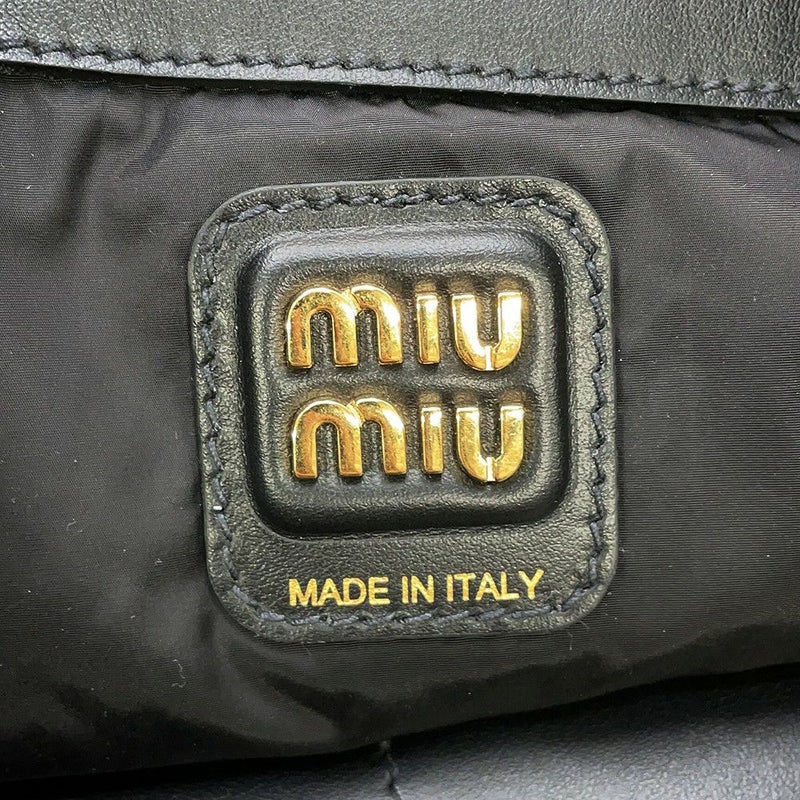 ミュウミュウ トートバッグ ホーボーバッグ レザー 5BC119 MIUMIU 黒