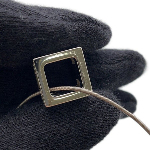 エルメス ネックレス カージュドアッシュ H キューブ アイボリー/シルバー金具 HERMES アクセサリー