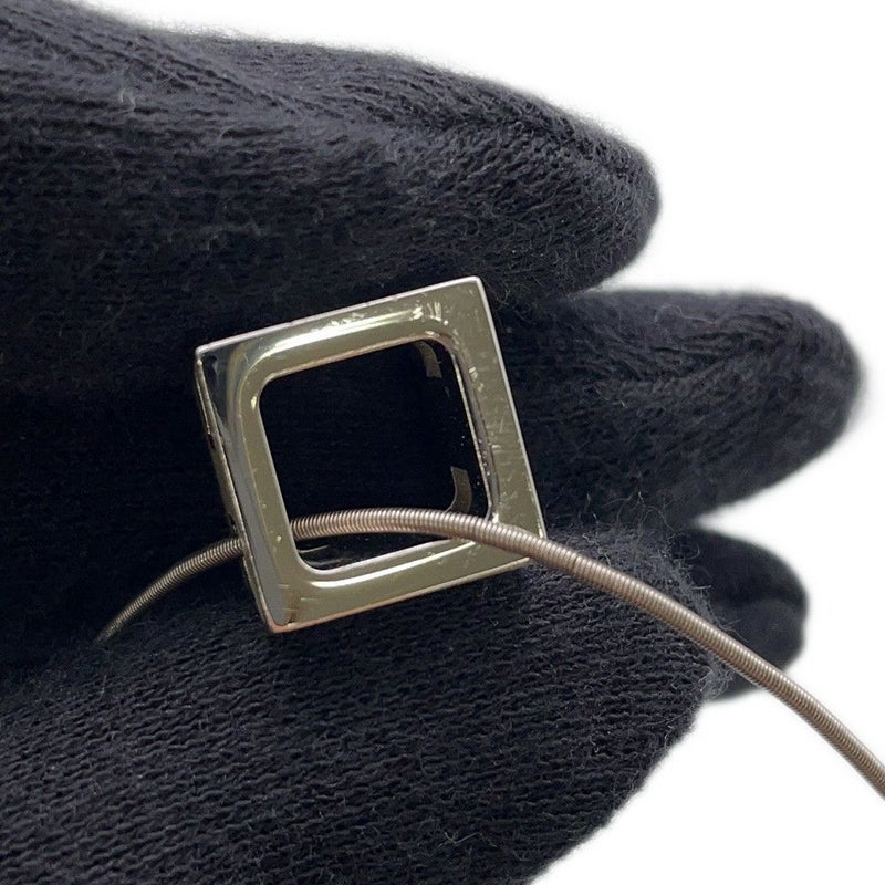 エルメス ネックレス カージュドアッシュ H キューブ アイボリー/シルバー金具 HERMES アクセサリー