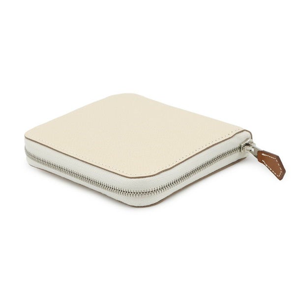 エルメス コインケース アザップコンパクト シルクイン クレ/シルバー金具 エプソン K刻印