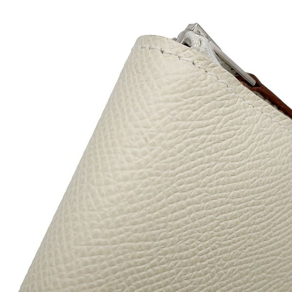 エルメス コインケース アザップコンパクト シルクイン クレ/シルバー金具 エプソン K刻印