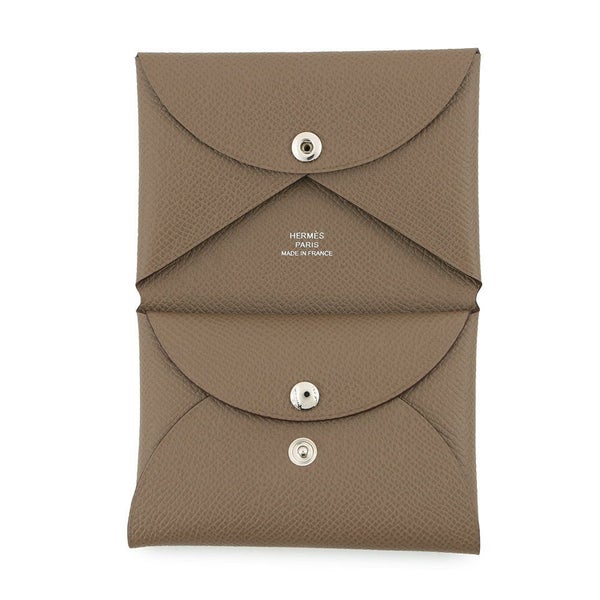 エルメス コインケース カルヴィ デュオ エトゥープ/シルバー金具 エプソン K刻印 HERMES 財布