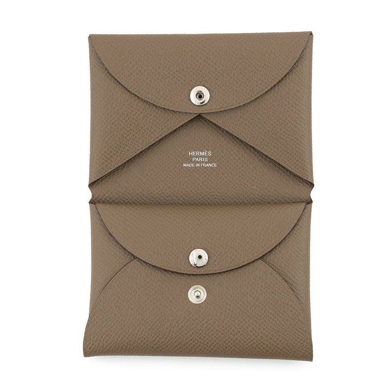 エルメス コインケース カルヴィ デュオ エトゥープ/シルバー金具 エプソン K刻印 HERMES 財布