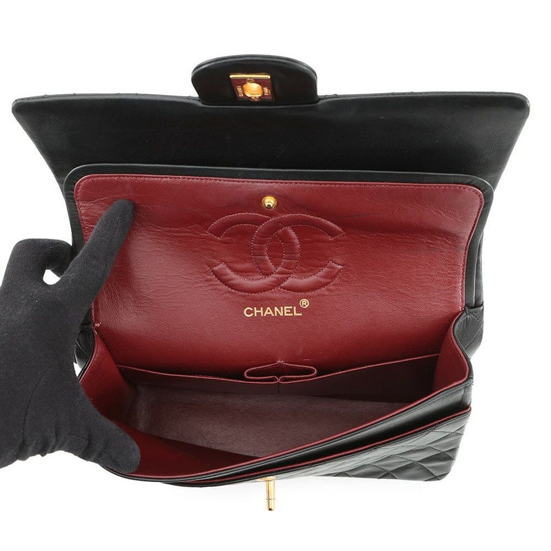 シャネル チェーンショルダーバッグ マトラッセ25 ココマーク ラムスキン A01112 CHANEL バッグ 黒