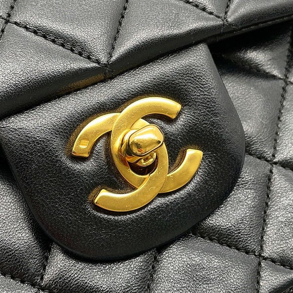 シャネル チェーンショルダーバッグ マトラッセ25 ココマーク ラムスキン A01112 CHANEL バッグ 黒