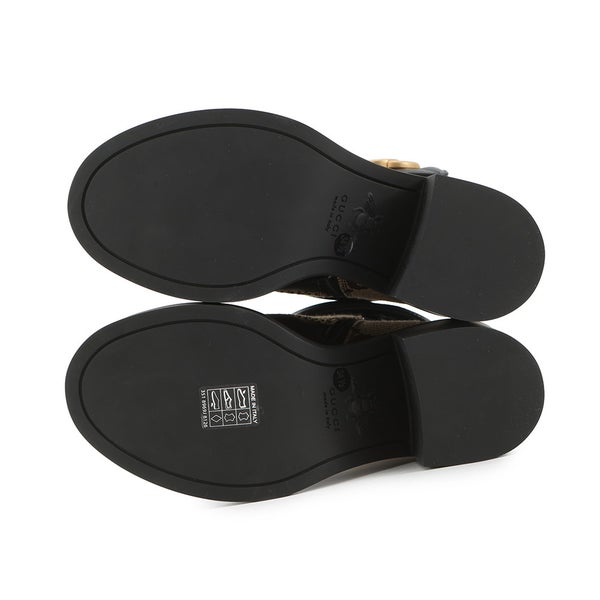 グッチ ブーツ ジャンボGG GGマーモント アンクル レザー/GGキャンバス レディースサイズ34 1/2 719849 GUCCI 靴 黒
