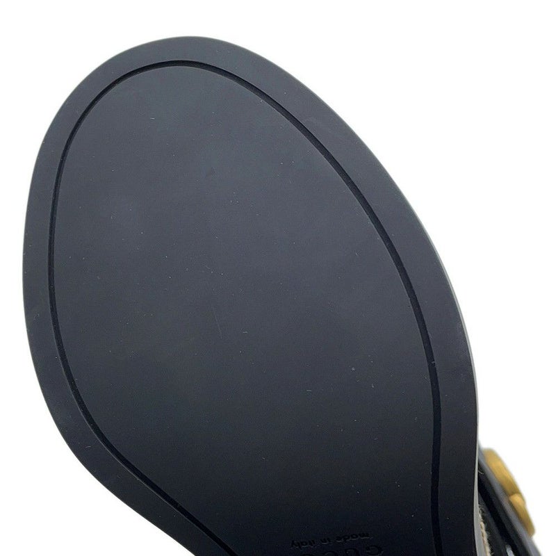 グッチ ブーツ ジャンボGG GGマーモント アンクル レザー/GGキャンバス レディースサイズ34 1/2 719849 GUCCI 靴 黒