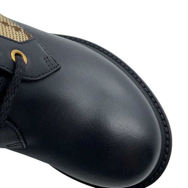 グッチ ブーツ ジャンボGG GGマーモント アンクル レザー/GGキャンバス レディースサイズ34 1/2 719849 GUCCI 靴 黒