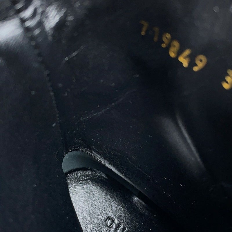 グッチ ブーツ ジャンボGG GGマーモント アンクル レザー/GGキャンバス レディースサイズ34 1/2 719849 GUCCI 靴 黒