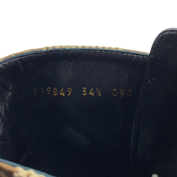 グッチ ブーツ ジャンボGG GGマーモント アンクル レザー/GGキャンバス レディースサイズ34 1/2 719849 GUCCI 靴 黒