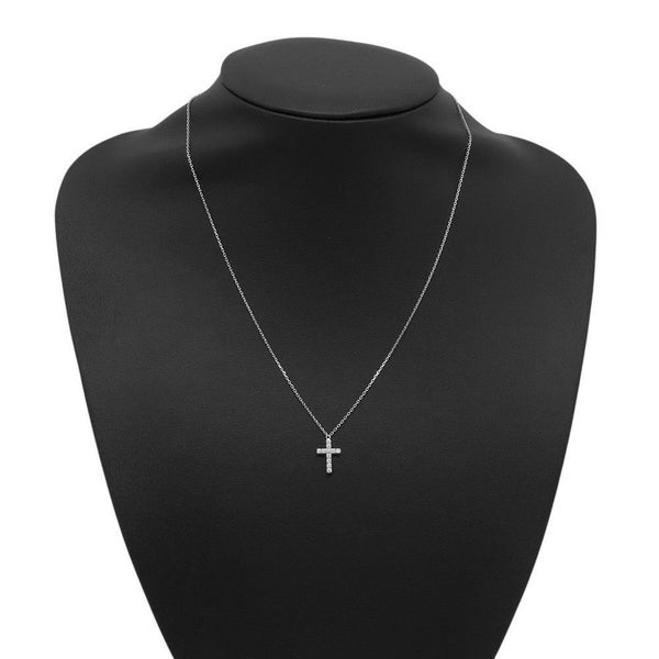 カルティエ ネックレス クロス ダイヤモンド 11P 計0.13ct K18WGホワイトゴールド B7221700 Cartier ペンダント